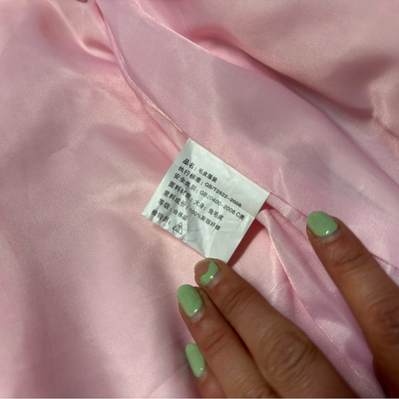 Russian Pink Fur Bomber Jacket “MAD MDNS NESS” Varsity Harajuku Y2K M - Picture 6 of 15